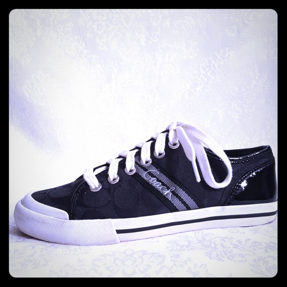 Coach Shoes - Coach Black & Patent Folly Sneakers